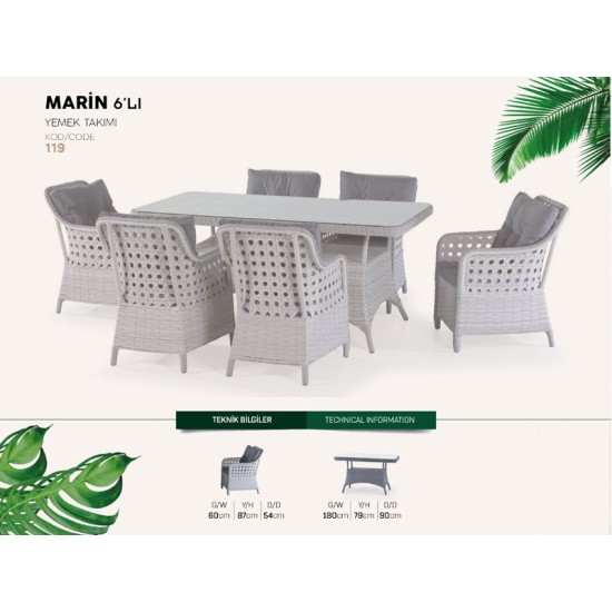 Marin 6'lı Yemek Takımı